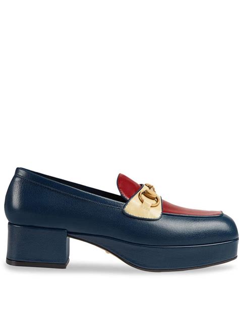 gucci blue horsebit loafer|Gucci platform horsebit loafers.